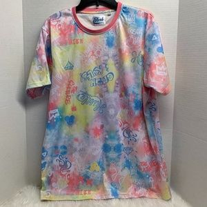 Fresh Prince of Belair Mens Sz XL Graphic Graffiti Tee Tshirt Shirt Top Pink Blu